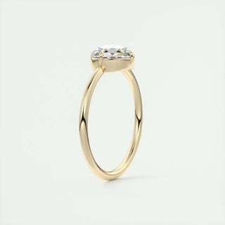 1.19 CT Round Rose Cut Solitaire Moissanite Diamond Engagement Ring