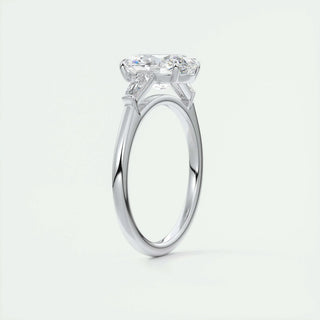 1.91 CT Oval Cut Three Stone Diamond Moissanite Engagement Ring