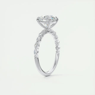 2.0 CT Round Cut Pave Moissanite Engagement Ring