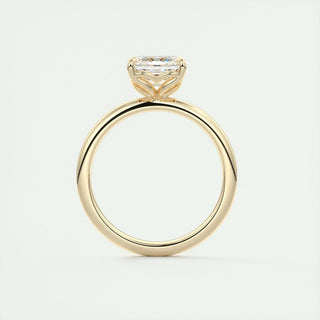 Radiant 2.03ct asscher solitaire moissanite ring shown on a finger