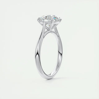 Modern 2.0ct round solitaire moissanite ring top view
