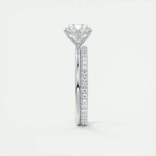 Bold 1.91ct oval solitaire moissanite ring front view