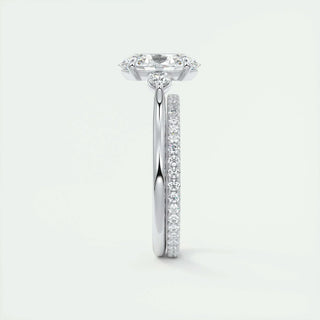 1.91 CT Oval Cut Three Stone Moissanite Engagement Ring