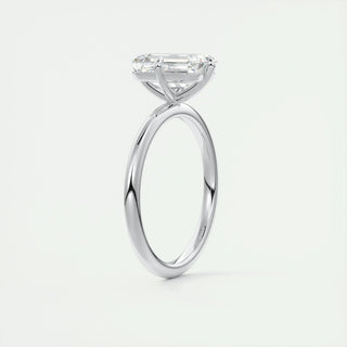 1.91 CT Emerald Solitaire Halo Moissanite Engagement Ring angle view