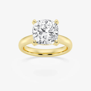 Gorgeous 1.0ct cushion solitaire moissanite ring close up of the setting