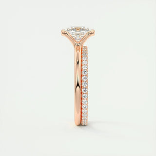 2.15 CT Cushion Half Bezel Solitaire Moissanite Engagement Ring