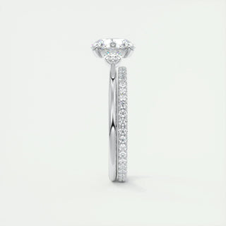 Elegant 2.0ct round three stone moissanite ring front view