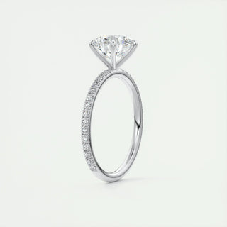 2.0CT Round Cut Moissanite Diamond Pave Engagement Ring