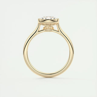 1.91 CT Oval Solitaire Bezel Solitaire Moissanite Engagement Ring