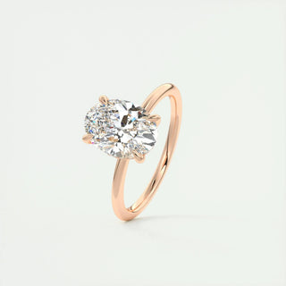 Brilliant 1.91ct oval hidden halo moissanite ring top view