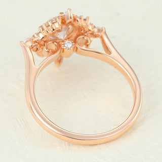 0.68 CT Round Brilliant Cluster Moissanite Engagement Ring on hand