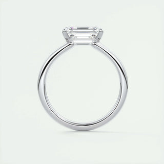 1.91CT Emerald Cut East West Diamond Solitaire Moissanite Engagement Ring