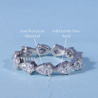 4.60CT Pear Cut Full Eternity Moissanite Wedding Band