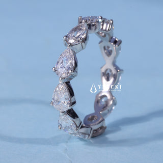 4.60CT Pear Cut Full Eternity Moissanite Wedding Band