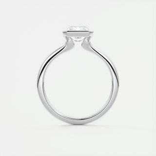 2.10 CT Radiant Cut Solitaire Half Bezel Moissanite Engagement Ring