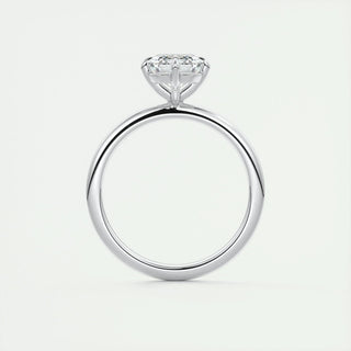 1.91 CT Emerald Solitaire Halo Moissanite Engagement Ring detail view