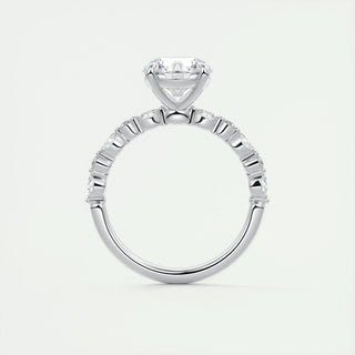 2.0 CT Round Cut Pave Moissanite Engagement Ring