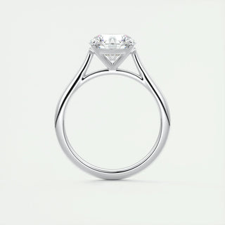 Modern 2.0ct round solitaire moissanite ring three quarter angled view
