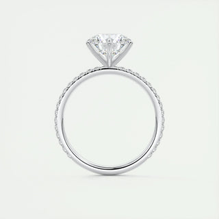 2.0CT Round Cut Moissanite Diamond Pave Engagement Ring