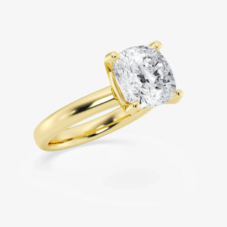 Gorgeous 1.0ct cushion solitaire moissanite ring shown on a finger