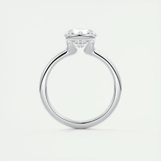2.0 CT Round Cut Half Bezel Solitaire Moissanite Engagement Ring