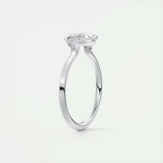 1.98CT Marquise Half Bezel Solitaire Moissanite Engagement Ring