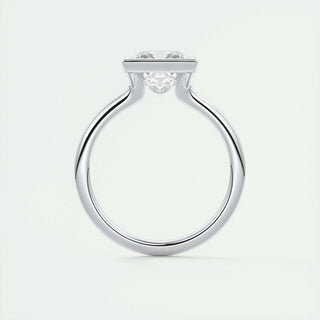2.08CT Princess Solitaire Half Bezel Moissanite Engagement Ring