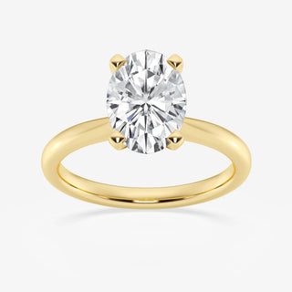2.0 CT Oval Solitaire Sparkling Moissanite Engagement Ring detail view