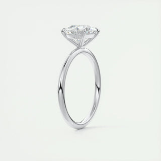 Luminous 1.91ct oval solitaire moissanite ring angled view showing its sparkle