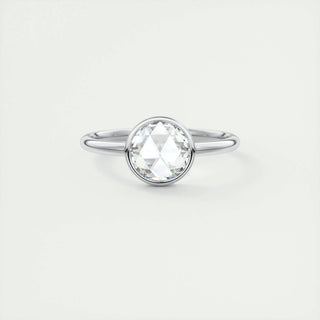 1.19CT Round Cut Bezel Solitaire Moissanite Diamond Engagement Ring