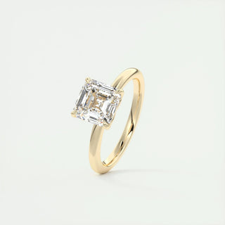 Radiant 2.03ct asscher solitaire moissanite ring top view