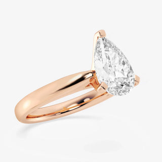 Timeless 1.0ct pear solitaire moissanite ring top view