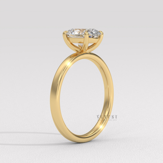 Oval moissanite engagement ring top view