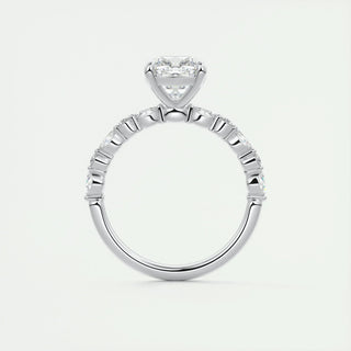 2.15 CT Cushion Cut Vintage Pave Diamond Moissanite Engagement Ring