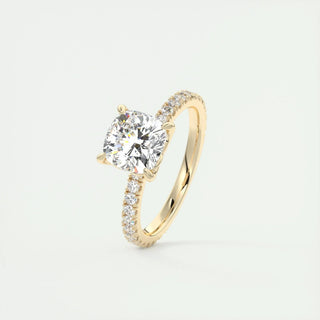 Chic 2.15ct cushion solitaire moissanite ring shown on a finger