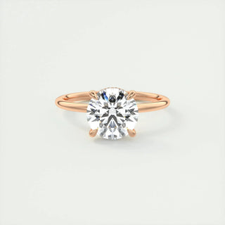 2.0 CT Round Cut Hidden Halo Solitaire Moissanite Engagement Ring