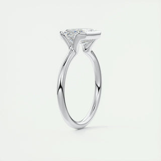 Sparkling 1.91ct emerald solitaire moissanite ring three quarter angled view