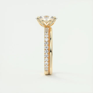 1.91 CT Oval Cut Pave Diamond Moissanite Engagement Ring