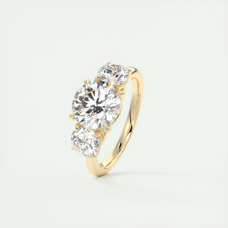 2.0 CT Round Cut Three Stone Diamond Moissanite Engagement Ring