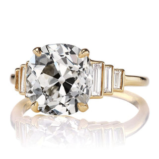 round cut moissanite ring bezel row detail