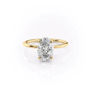2.72 CT Oval Solitaire Sparkling Moissanite Engagement Ring full view
