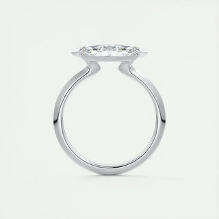 1.98CT Marquise Half Bezel Solitaire Moissanite Engagement Ring