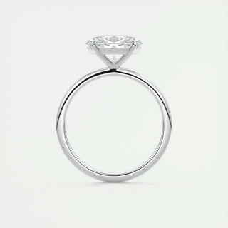 Luminous 1.91ct oval solitaire moissanite ring side profile view