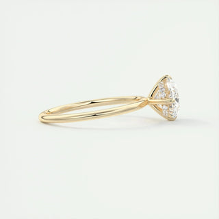 Classic 1.91ct oval hidden halo moissanite ring detail view of the band