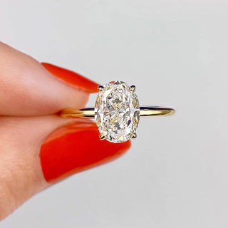 1.91CT Oval Cut Solitaire Moissanite Engagement Ring