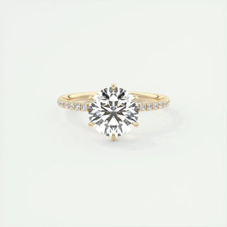 2.0CT Round Cut Moissanite Diamond Pave Engagement Ring