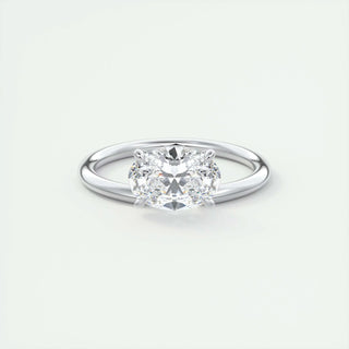 Exquisite 1.91ct oval solitaire moissanite ring top view