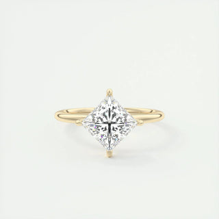 2.08 CT Princess Solitaire Dainty Moissanite Engagement Ring band view