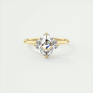 Chic 2.03ct asscher solitaire moissanite ring detail view of the band