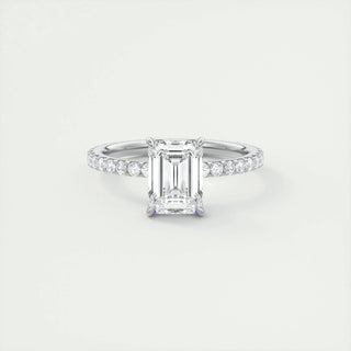 Gorgeous 1.91ct emerald solitaire moissanite ring top view